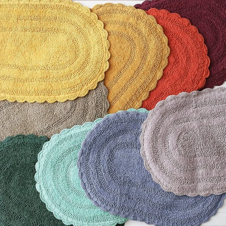 DII Crochet Collection Wende-Badematte, rund, Durchmesser 69,8 cm, Honiggold – Bild 7