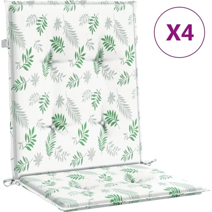 vidaXL Niedriglehner-Auflagen 4 Stk. Blattmuster Stoff 361329 – Bild 2