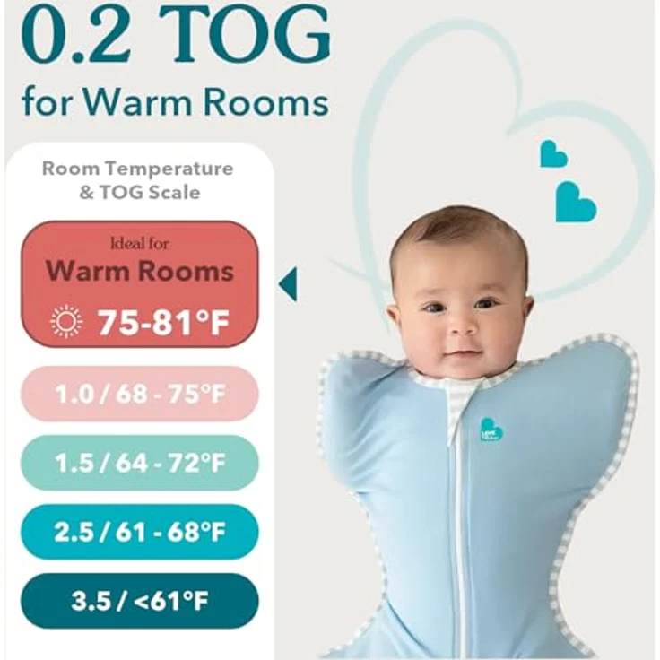 Love To Dream Pucksack Lite, Baby Erstausstattung Neugeboren (2,2-3,8kg), ideal für warme Temperaturen 24-27°C, Arme hoch Position, zweiweg-Reißverschluss für einfaches Windelwechseln, Schlafsack – Bild 5