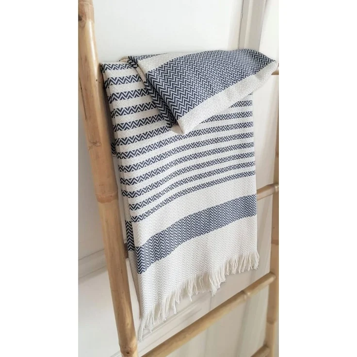 framsohn frottier Hamamtuch Boho Living - Zick Zack Muster, Hamam Frottier (Packung, 1-St), 100x180, zick zack & mit Fransen, ideal als Strandtuch, Sauna, Reise – Bild 2