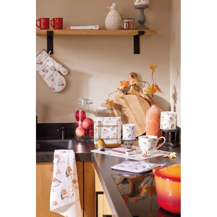 Ambiente® Topflappen Robin family, (2-tlg, 2-teilig), hitzebeständig wattiert Pfannen Untersetzer ca. 20x20 cm