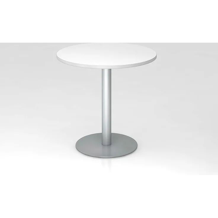 Besprechungstisch STF08 80cm Ø rund Weiß Gestellfarbe: Silber