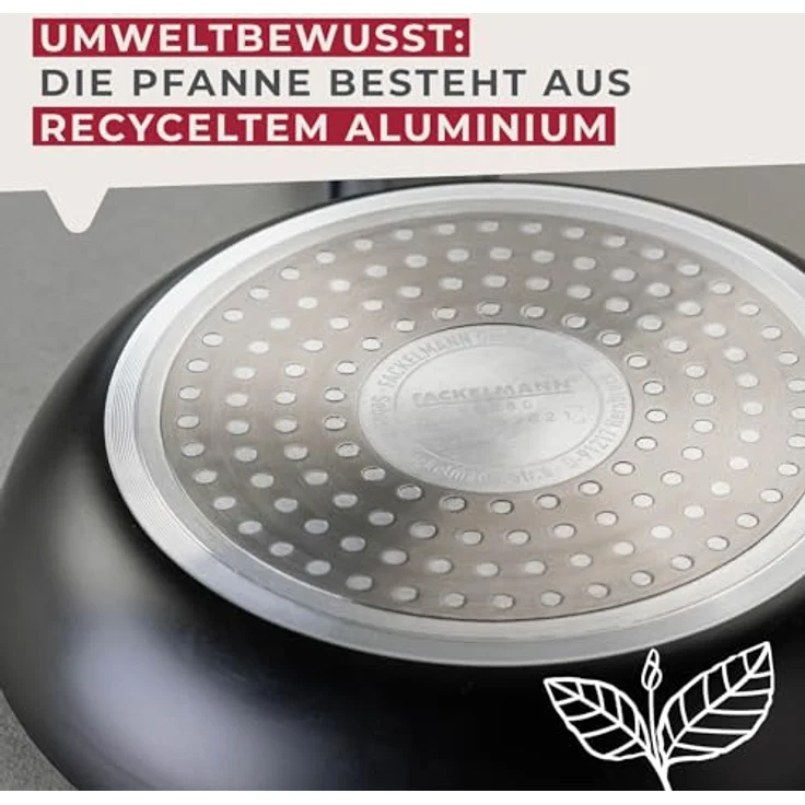 FACKELMANN Pfanne 20cm Statement – Keramik beschichtete Pfanne - Recyceltes Aluminium mit Antihaft-Beschichtung, Wabenbodenstruktur – Für alle Herdarten inklusive Induktion, PFAS-frei – Bild 7