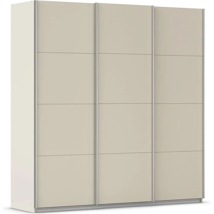 Rauch Möbel Kulmbach, Kleiderschrank mit Schwebetüren für Schlafzimmer, Kinderzimmer, Jugendzimmer, Garderobe, Flur, 3-türig, Zubehör Classic, Farbe Beige, Breite 203 cm