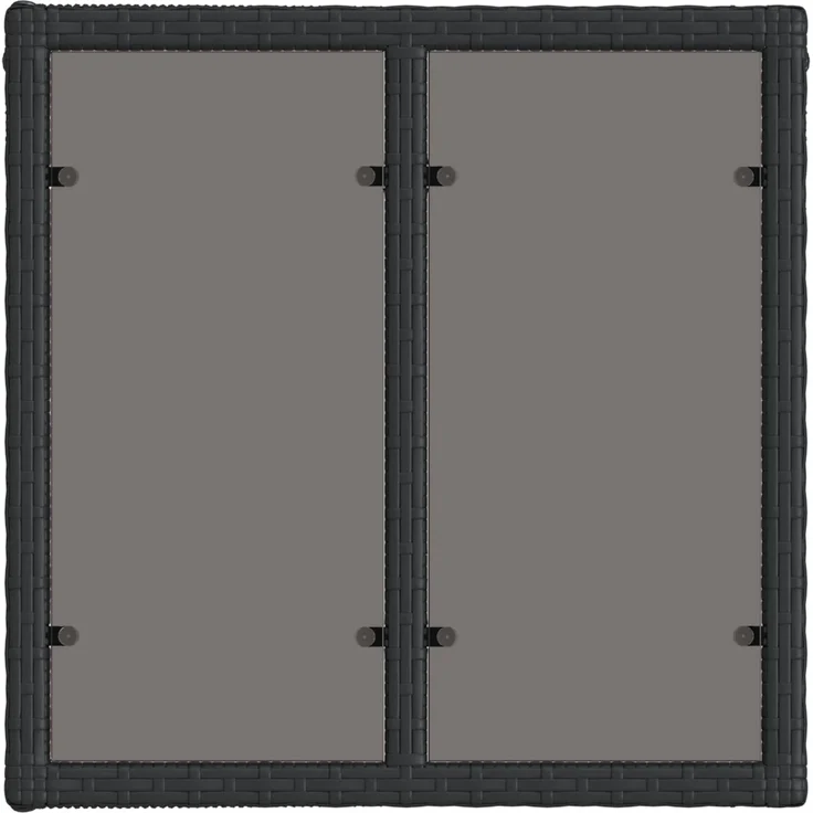 vidaXL Gartentisch Schwarz 55 x 55 x 37 cm PE Rattan und Glas 42035133 – Bild 4