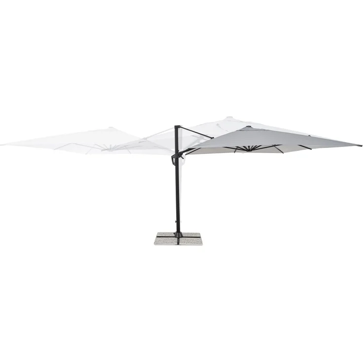 Sonnenschirm Vega aus Aluminium, modern und 360° schwenkbar, hellgrau, rechteckig 3x4 m – Bild 4