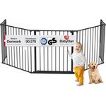 Baby Dan Konfigurationsgitter / Kaminschutzgitter Flex XL 90 - 278 cm, Anthrazit - Hergestellt in Dänemark und vom TÜV GS geprüft