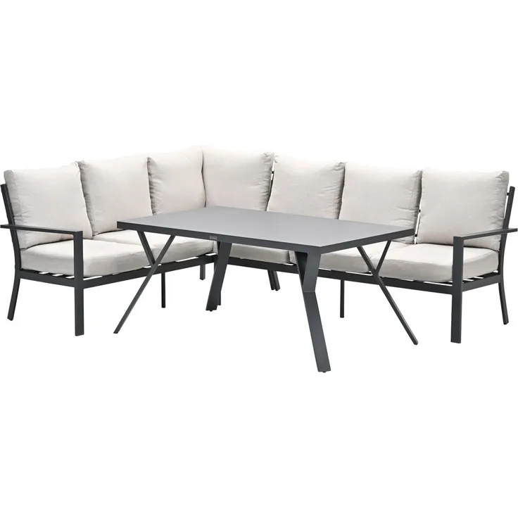Garden Impressions Sergio Lounge Dining Set 3-teilig – Aluminium Lounge-Essgruppe für Terrasse & Garten