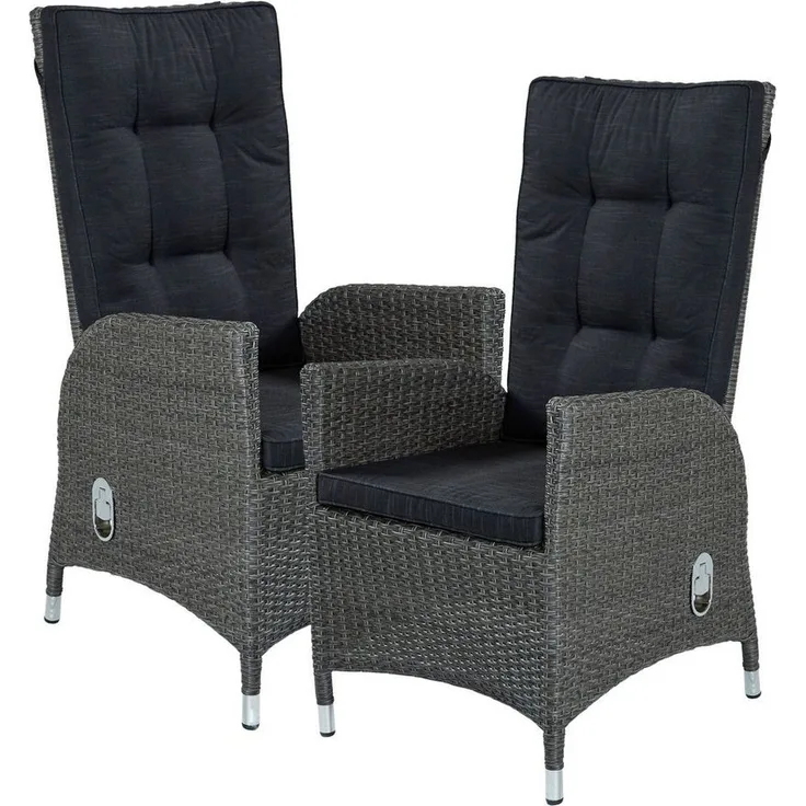 LC Garden Gartenstuhl LC Garden »Barcelona« Gartenstuhl grau-mix Gartensessel (2 St)