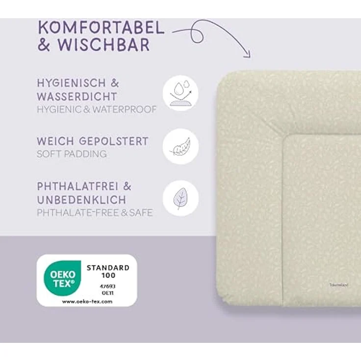 Träumeland 'Garden' Wickelauflage, Polyester Beige, 75 x 75 cm – Bild 3