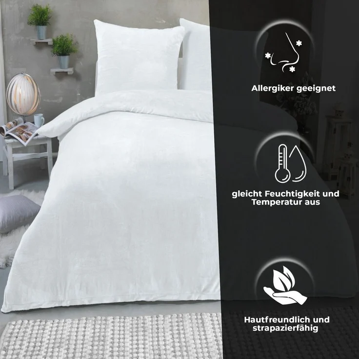 Malika Bettwäsche 135x200 + 80x80 cm Cashmere Touch Bettwäsche, atmungsaktiv, Mikrofaser, 2 teilig, Für Allergiker geeignet, pflegeleicht, angenehm weicher Stoff – Bild 2