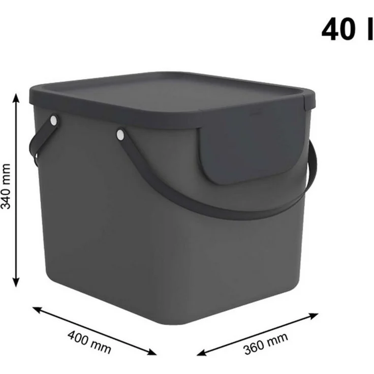 ROTHO Wäschekorb Albula 3er-Set Wäschesammler 40l mit Deckel, Kunststoff (PP recycelt) (Wäschesortiersystem, Set 3-tlg), Aus rezykliertem Kunststoff – Bild 2