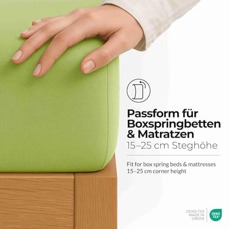 etérea Comfort Jersey Spannbettlaken Jade 140x200 cm - 160x200 cm – Bild 4