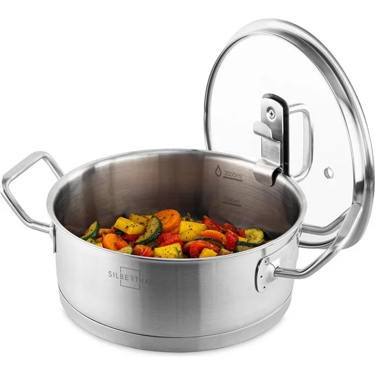 SILBERTHAL Kochtopf Topf 20cm 2.5L mit Deckel, (1-tlg)