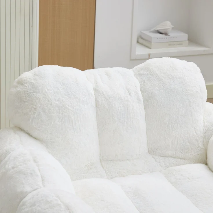 Sitzsack aus Plüsch, lotusförmiges Design & weiche Polsterung, 90×105×75 cm, Rosa – Bild 5