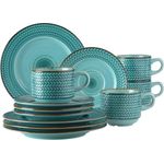 Mäser 931942 Kaffeeservice Prospero für 4 Personen, Porzellan, rund, blau (1 Set, 12-teilig)