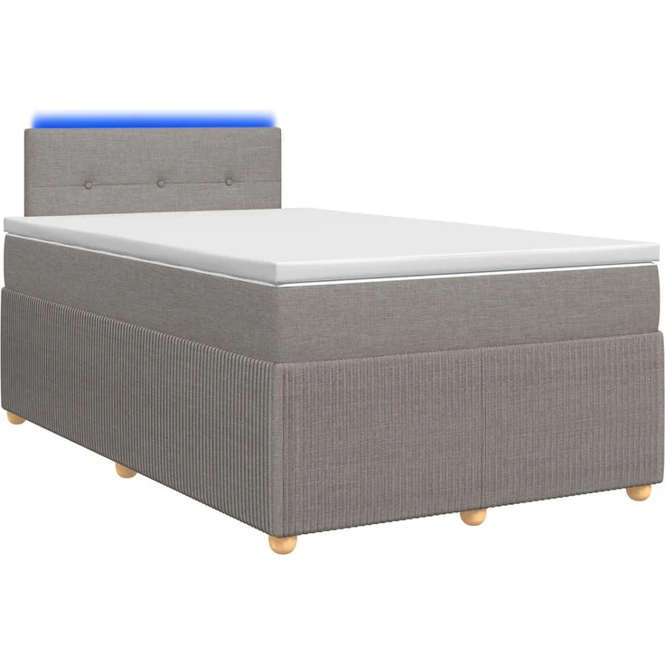 vidaXL Boxspringbett mit Matratze Taupe 120 x 190 cm Stoff 3452887 – Bild 2