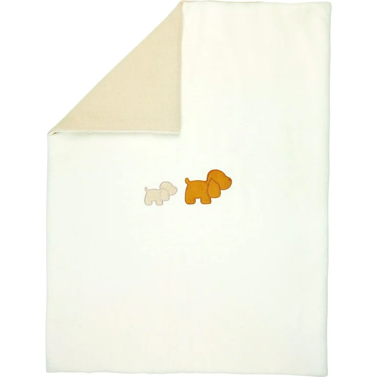 Nattou Kuscheldecke für Babys, Hund Charlie, 75x100 cm, Vegan, Baumwolle/Polyester, Weiß