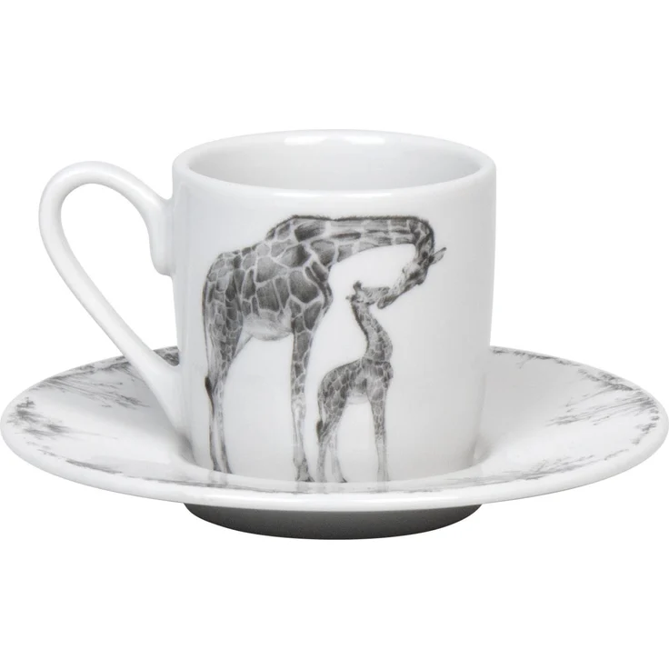 KÖNITZ 1150532760 Espressotasse mit Untertasse Amazing Animals - Giraffen 85 ml aus Bone China Porzellan – Bild 2