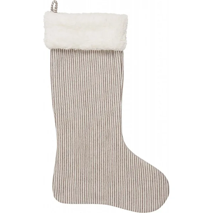 Ib Laursen Weihnachtsstrumpf Nikolausstrumpf Weihnachtensdeko Braun Weiß 6886-14