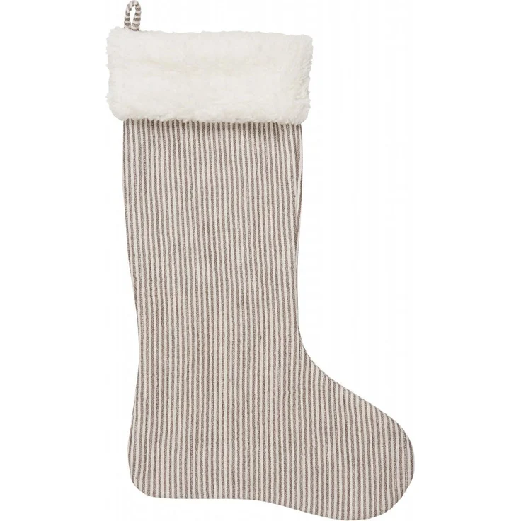 Ib Laursen Weihnachtsstrumpf Nikolausstrumpf Weihnachtensdeko Braun Weiß 6886-14