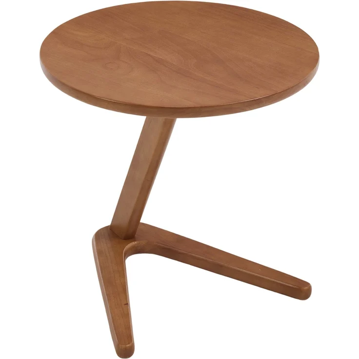 LVHOM Couchtisch rund, Beistelltisch aus Massivholz, Wohnzimmertisch Ø50 cm, Natur – Bild 2