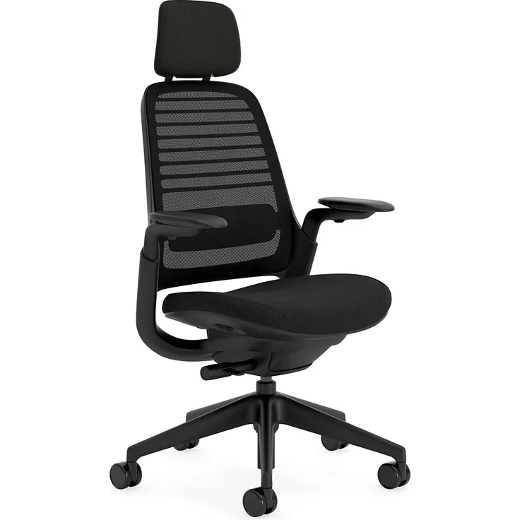 Steelcase Series 1 with headrest Bürostuhl, Plastic, Onyx Schwarz, 66 x 64 x 112