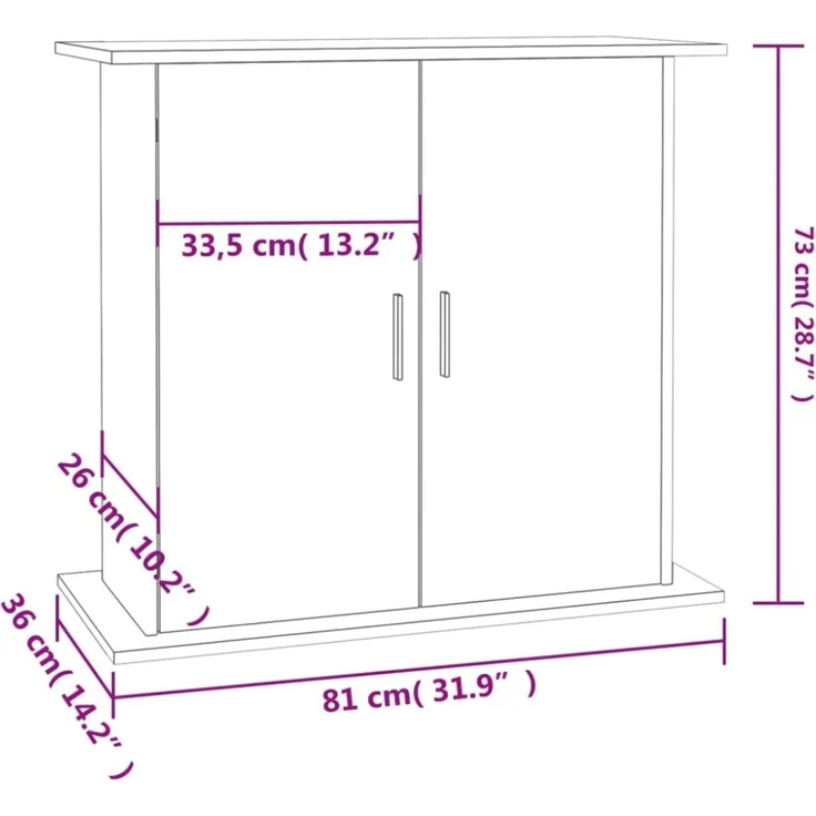 vidaXL Aquariumständer Sonoma-Eiche 81 x 36 x 73 cm Holzwerkstoff 833602 – Bild 3