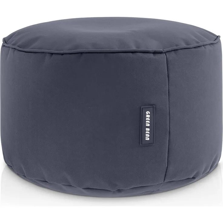 Green Bean® Sitzsack-Hocker 45x25cm mit EPS-Perlen Füllung - Sitz-Pouf für Sitzsäcke - Sitzhocker für Kinder und Erwachsene - Stahlgrau