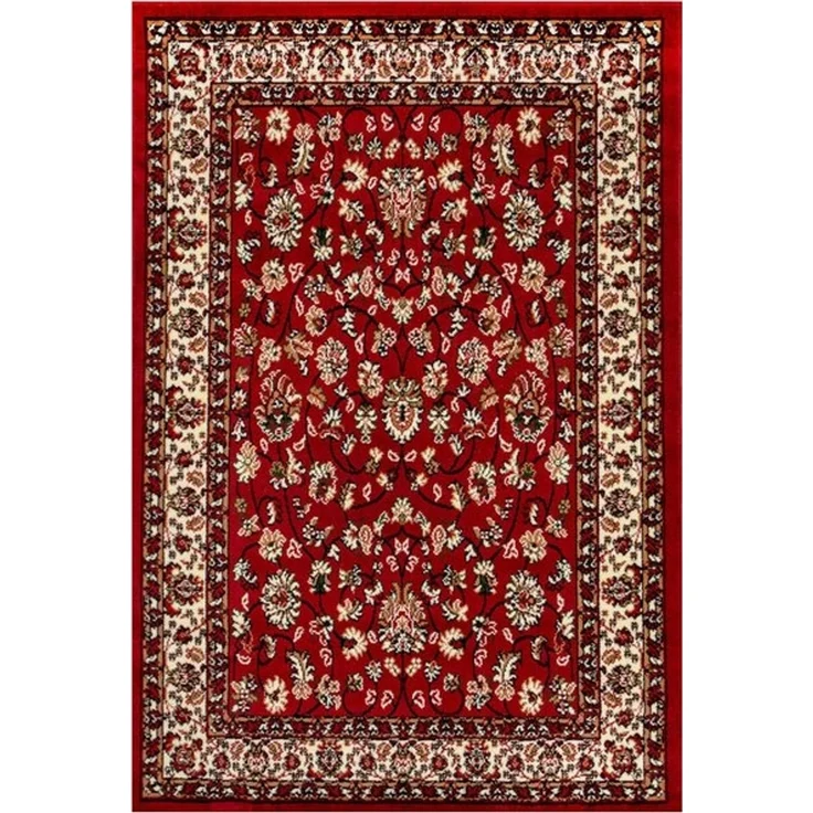 Vimoda Orientteppich Klassischer Teppich Kurzflor in Grün, Beige, Rot & Grau, Rechteckig, Höhe: 6 mm, Kunstvollem Klassik Muster Blumen GRÜN, Braun & Schwarz – Bild 4