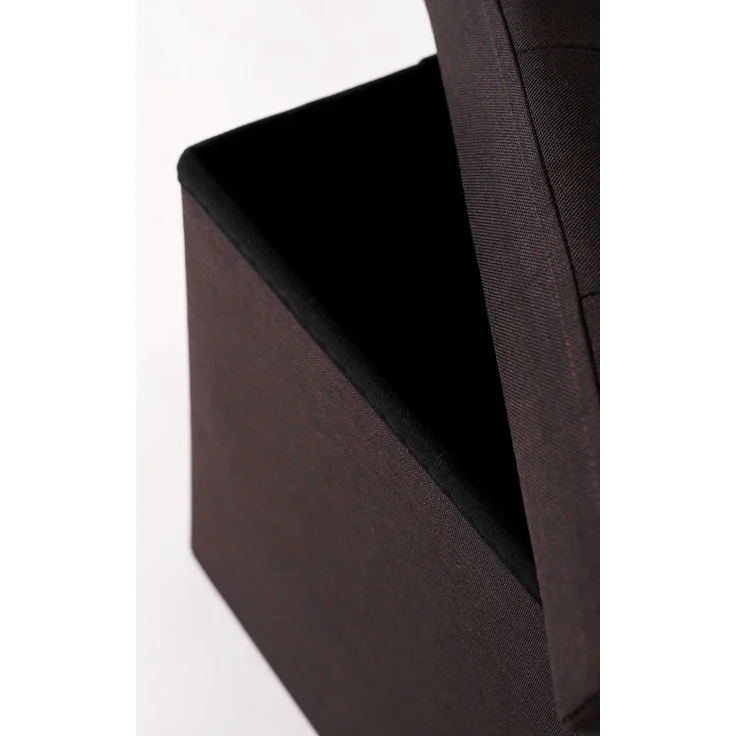 dibea Sitzhocker mit Stauraum, multifunktionaler Hocker aus Leinen, pflegeleicht & komfortabel, 38x38x38 cm, braun – Bild 5