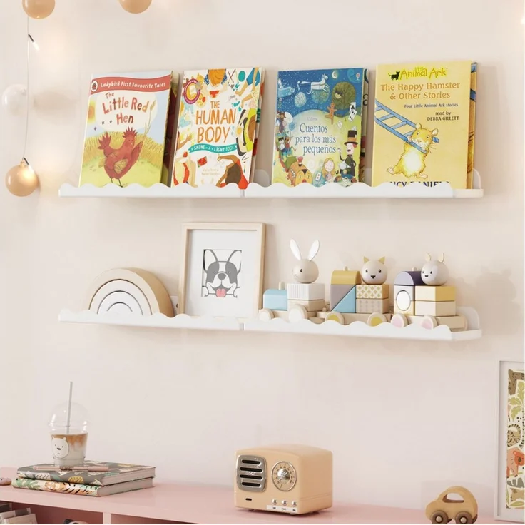 Lifewit Wandregal Kunststoff Bücherregal, Hängeregal Regale Schlafzimmer, Wohnzimmer, 6-tlg. – Bild 2