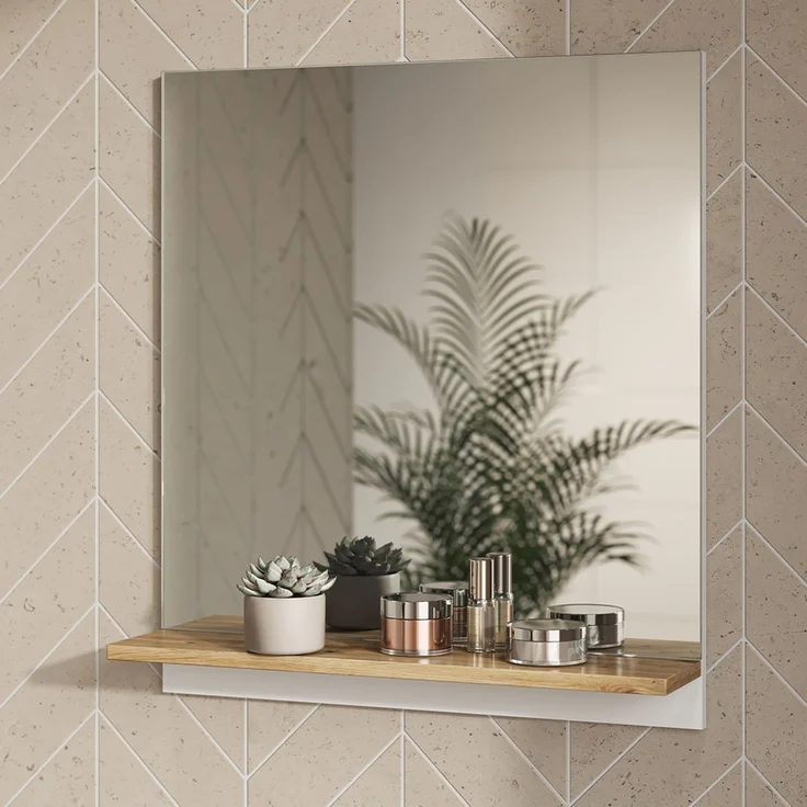 Badspiegelschrank Marelle Weiß/Artisan 60 x 67 cm mit Regal Vicco – Bild 5