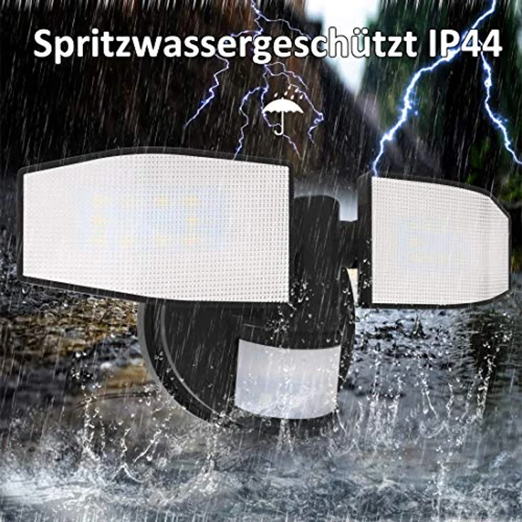 Northpoint LED Wandstrahler Bewegungsmelder 2 Fluter-Köpfe Schwenkbar Batterie 400L – Bild 7