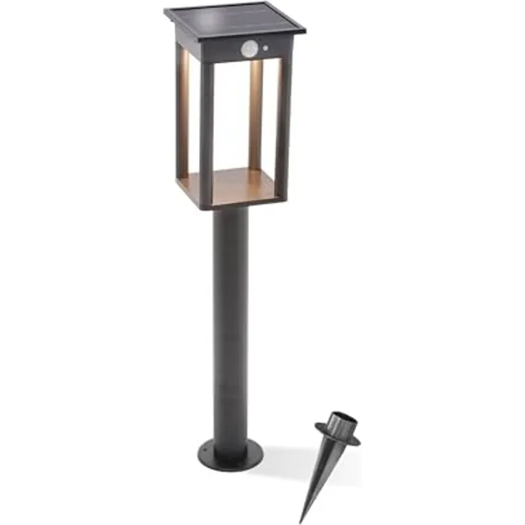 esotec LED Gartenleuchte Solar PIR Standleuchte Termoli H=65cm 3 Modi 36 LEDs 3000K IP44 102757, Bewegungssensor, 3 unterschiedliche Betriebsmodi, Bewegungssensor, automatisches Einschalten bei Dämmerung, LED fest integriert, warmweiß