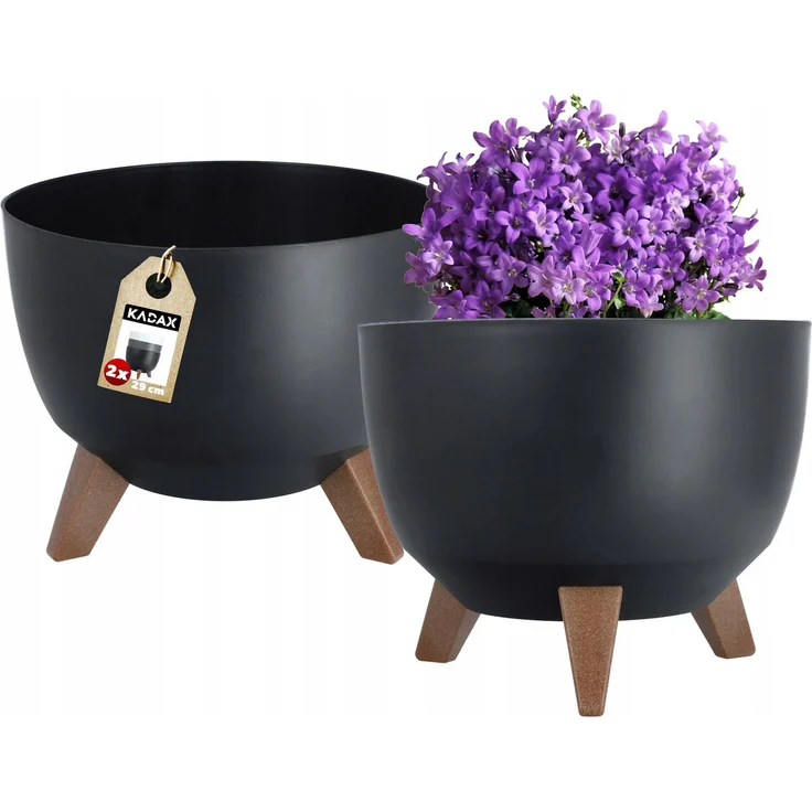 KADAX Blumentopfabdeckung Schaleneinsatz 29cm Schwarz 2 Stk – Bild 1