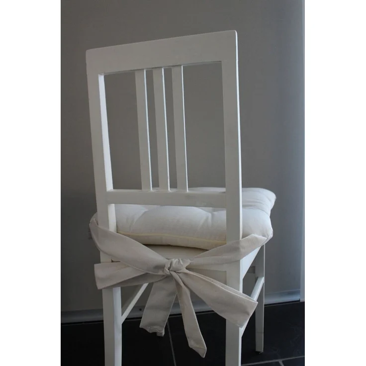 MAGMA Stuhlkissen Sitzkissen FINO Schleifenband Auflage - ca. 42cm x 46cm x 7cm - 2er Set beige – Bild 3