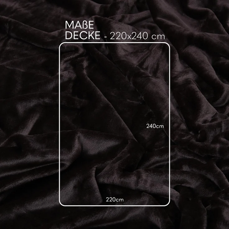 Kuscheldecke "Mirabella" - Cashmere Touch Braun 220x240 cm – Bild 2