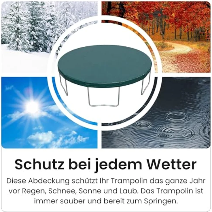 Zero Gravity Gartentrampolin Abdeckung Winter, Ø 305 cm, reißfest und wasserdicht, mit rundum Seitenabdeckung – Bild 4