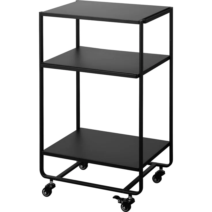 Yamazaki Küchenwagen "Tower" Küchenrollwagen 38x81x49cm, Metall, 3 Ebenen, Beistellwagen, Rollwagen, Beistelltisch