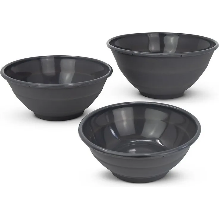 Coolinato Schüssel Set 3tlg grau aus Silikon, Silikon