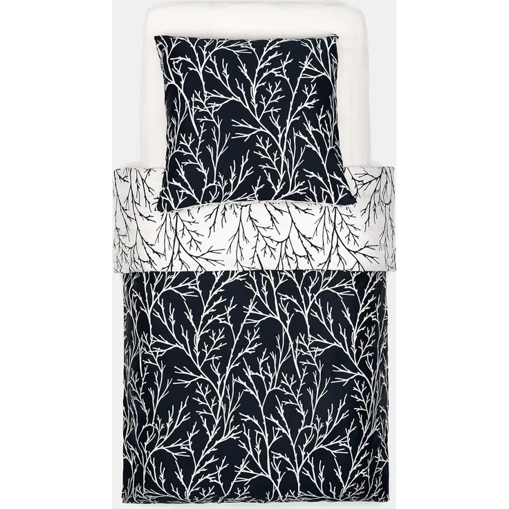 Brielle Bettwäsche Mako Satin Wendebettwäsche-Set - 2-tlg - Schwarz-Weiss, 2 teilig, Mit Reißverschluss, 100% Baumwolle