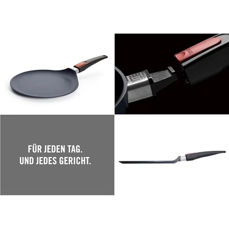 WOLL Guss-Crépepfanne Diamond Lite Induktion ultraleicht Ø 26 cm 5‑lagige Diamantversiegelung Aluminium Alle Herdarten bis 300 °C abnehmbarer Griff Spülmaschinenfest – Bild 2