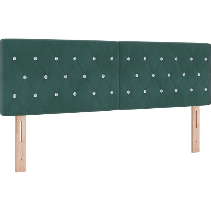 vidaXL Boxspringbett mit Matratze Dunkelgrün 140 x 190 cm Samt 3453134 – Bild 6