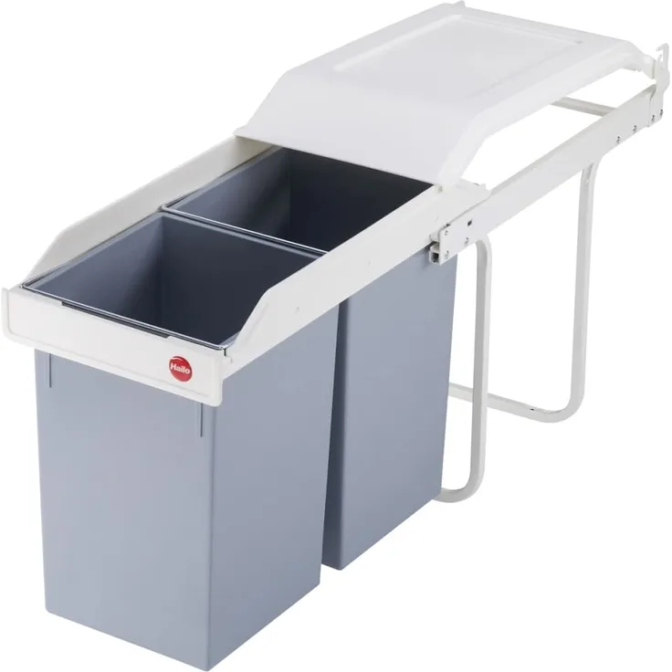 Hailo Schrank-Mülleimer Multi-Box Duo 2×14 L Cremeweiß Größe L 3659-001 415438
