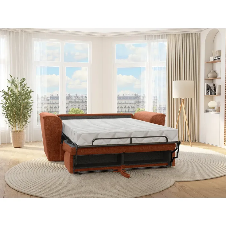 Vente-unique - RIZORA Sofa Stoff Rot - B 223 cm96 cm x H 95 cm x L 210 cm – Bild 2