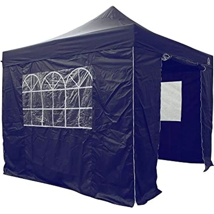 All Seasons Gazebos 3x3 m vollständig wasserdichtes Faltpavillon mit 4 Seitenteilen - Marineblau – Bild 2