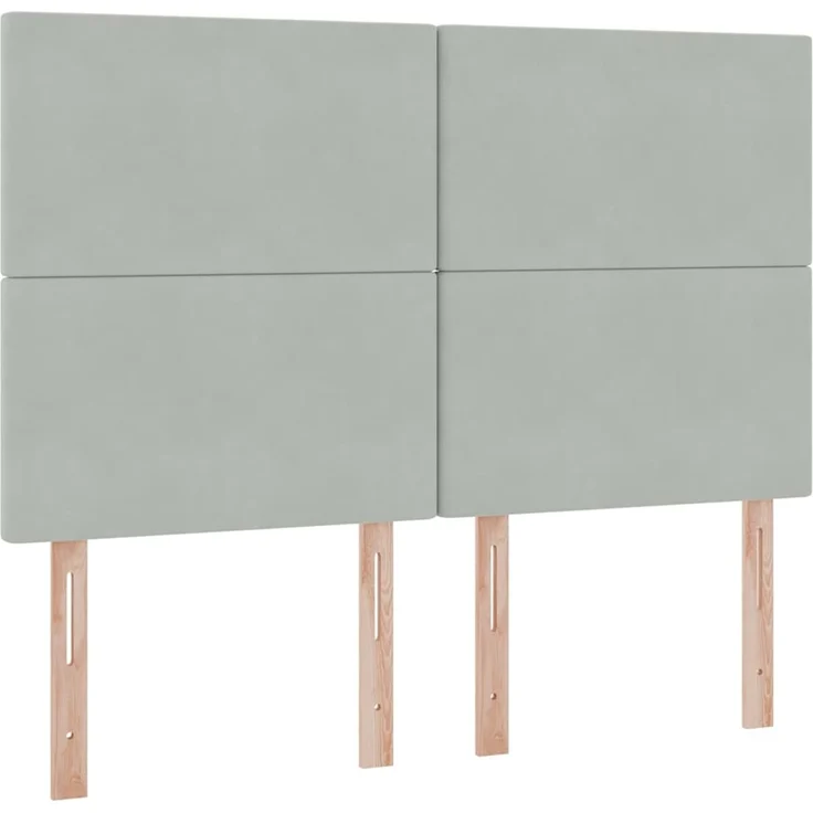 vidaXL Aufbewahrungsbett mit Matratze Hellgrau 140 x 190 cm Samt 3371967 – Bild 9