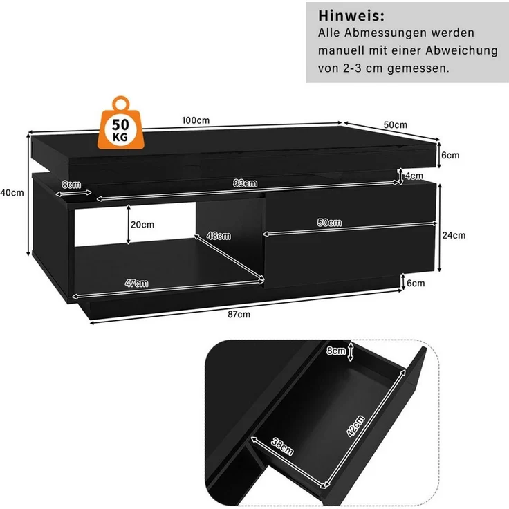 Thanaddo TV-Schrank Hochglanz-TV-Schrank-Set, TV-Schrank + Couchtisch, Wohnzimmer-Wand-Set – Bild 1