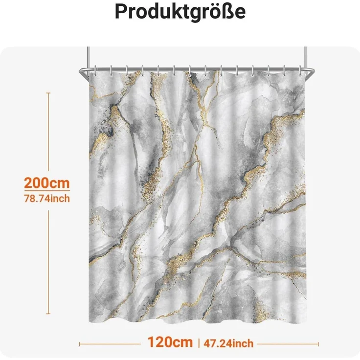 Duschvorhang Marmor 120x200cm Multi 146 H200x B120cm (9er – Bild 6